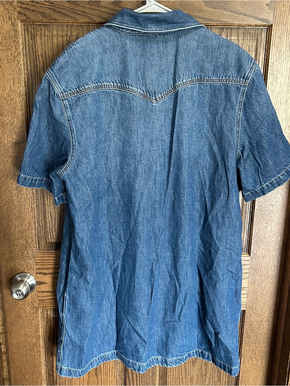 Madewell Blue Denim Short-Sleeve Midi Shirt Dress - Picture 4 of 4